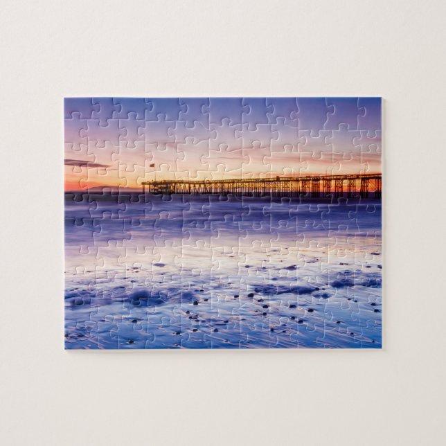 Sonnenuntergang über Ventura Pier und Strand (Horizontal)