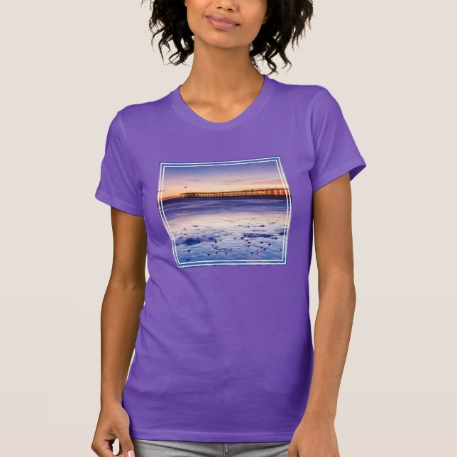 Sonnenuntergang über Ventura Pier und Strand T-Shirt (Vorderseite)
