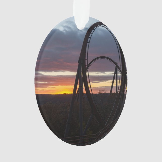 Sonnenuntergang über verheerendem Feuer Ornament (Rückseite)