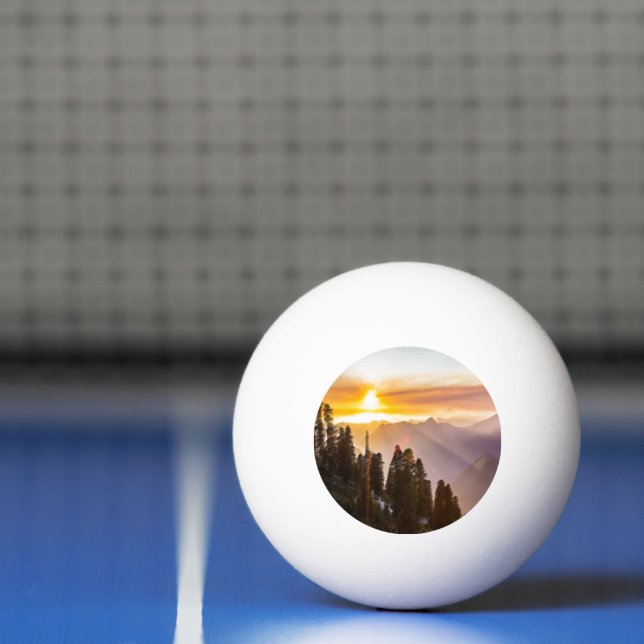 Sonnenuntergang über Wald Tischtennisball (Netto)