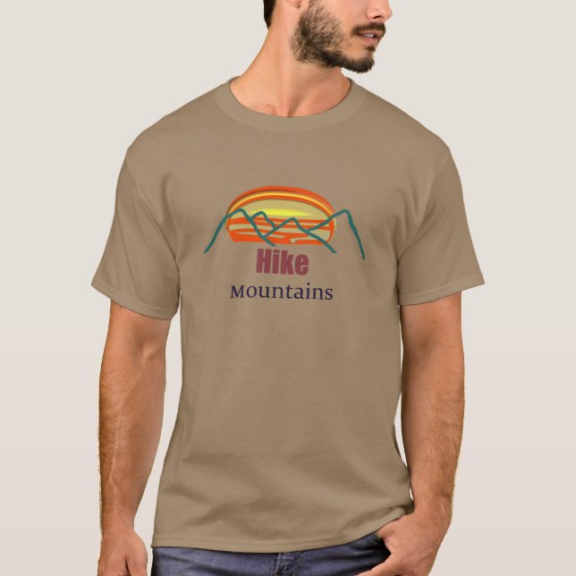 Sonnenuntergang über Wandergebirge Silhouette T -  T-Shirt (Vorderseite)