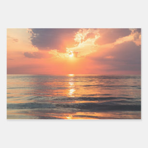 Sonnenuntergang über Wasser Geschenkpapier Set