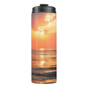 Sonnenuntergang über Wasser Thermosbecher