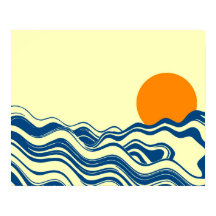 Sonnenuntergang über Wellen