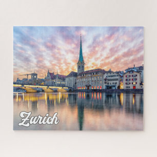 Sonnenuntergang über Zürich, Schweiz