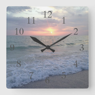 Sonnenuntergang-Uhr St. Peter Quadratische Wanduhr
