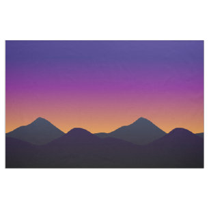 Sonnenuntergang und Berge, die Gewebe zeichnen Stoff