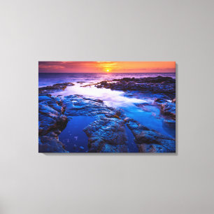Sonnenuntergang und Gezeitenbecken auf Hawaii Leinwanddruck