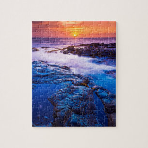 Sonnenuntergang und Gezeitentümpel in Hawaii