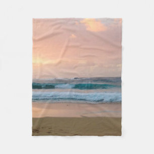 Sonnenuntergang und Meer Fleecedecke