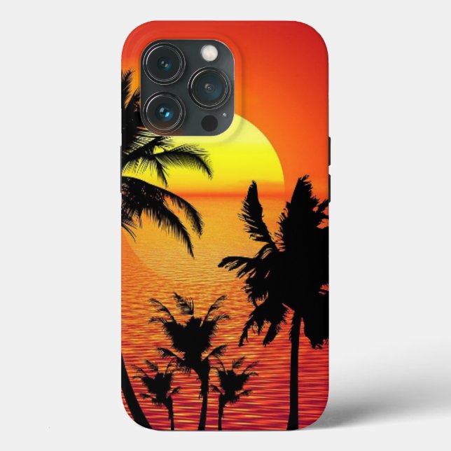 Sonnenuntergang und Palmen Case-Mate iPhone Hülle (Rückseite)