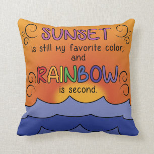 Sonnenuntergang und Regenbogen-Kissen Kissen