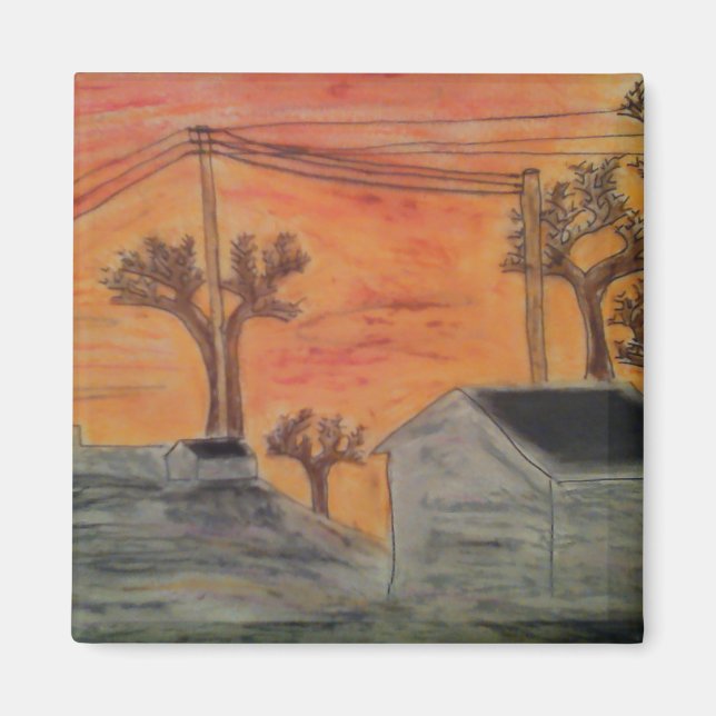 Sonnenuntergang und Schatten Magnet (Vorne)