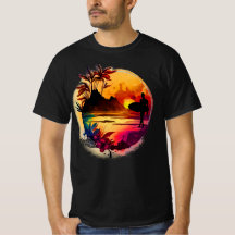 Sonnenuntergang und Surfen