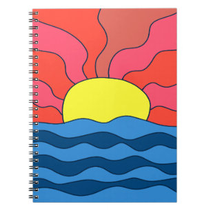 Sonnenuntergang und Waves Notizblock