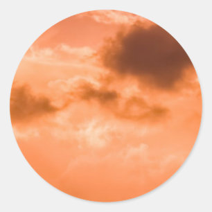 Sonnenuntergang und Wolken rund Aufkleber