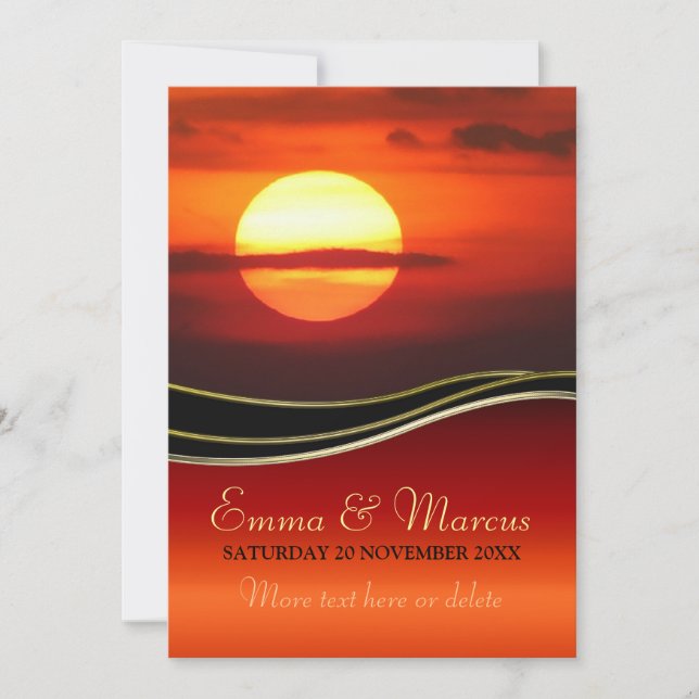 Sonnenuntergang Verlobung / Einladung zur Hochzeit (Vorderseite)