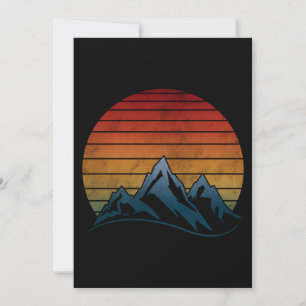 SONNENUNTERGANG VINTAGE BERG EINLADUNG