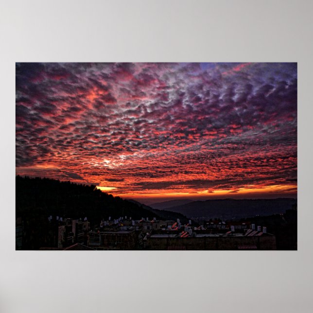 Sonnenuntergang vom Herzl Poster (Vorne)