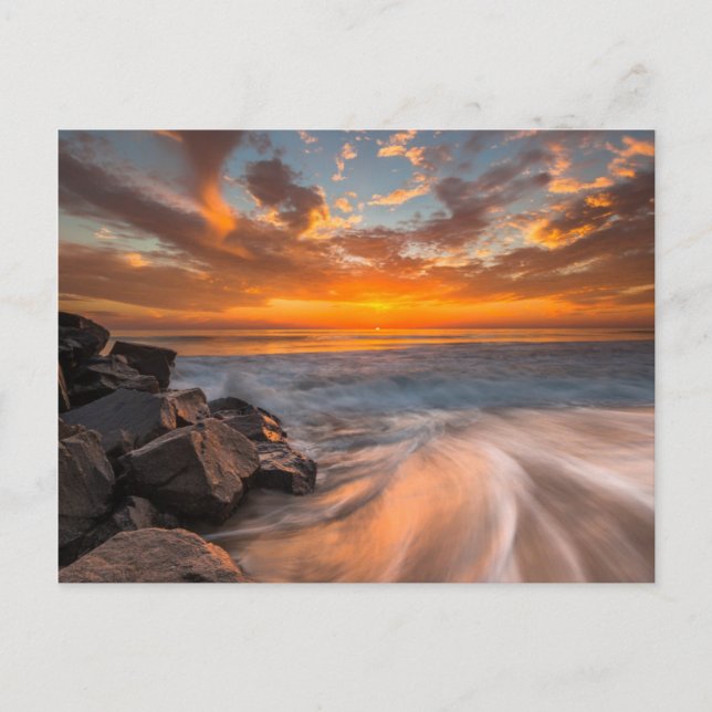 Sonnenuntergang vom Strand von Tamarach Postkarte (Vorderseite)