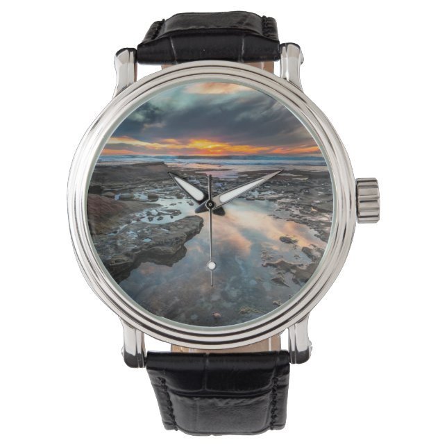 Sonnenuntergang von den Gezeitenpools Armbanduhr (Vorderseite)
