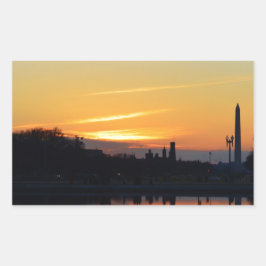 Sonnenuntergang von Hauptstadt Hill. Rechteckiger Aufkleber