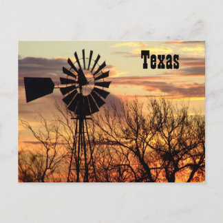 Sonnenuntergang von Texas Postkarte