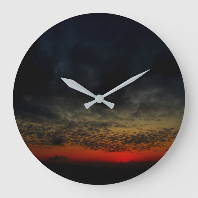 Sonnenuntergang vor dem Sturm Große Wanduhr (Vorderseite)