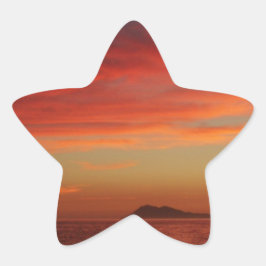 Sonnenuntergang vor der Küste Spaniens. Stern-Aufkleber