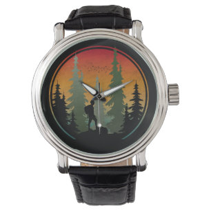 Sonnenuntergang Wandern Natur Wald Armbanduhr