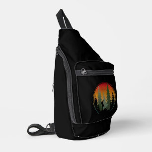 Sonnenuntergang Wandern Natur Wald Crossbody Bag