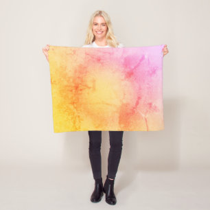 Sonnenuntergang Wasserfarbe Marmor Fleece Blanket