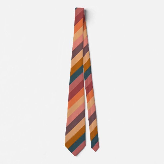 Sonnenuntergang Wasserfarbe Streifen Neck Tie Krawatte (Vorderseite)