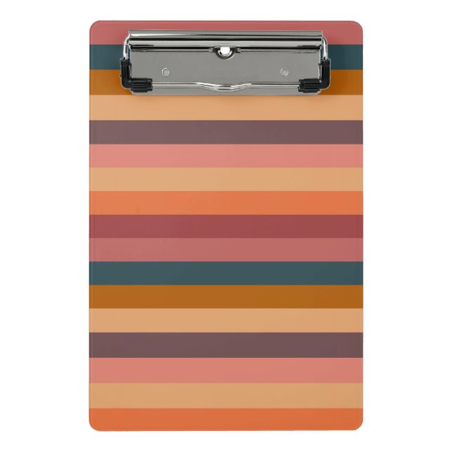 Sonnenuntergang Wasserfarben Streifen Mini Klemmbrett (Vorderseite)