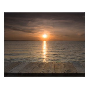 Sonnenuntergang weg des Docks Fotodruck