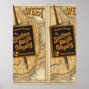 Sonnenuntergang-Weg Poster