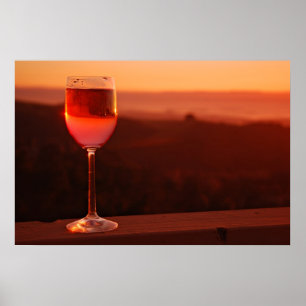 Sonnenuntergang-Wein-Probieren-Party Poster