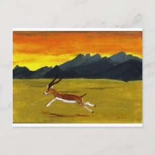 Sonnenuntergang Wildtier Postkarte