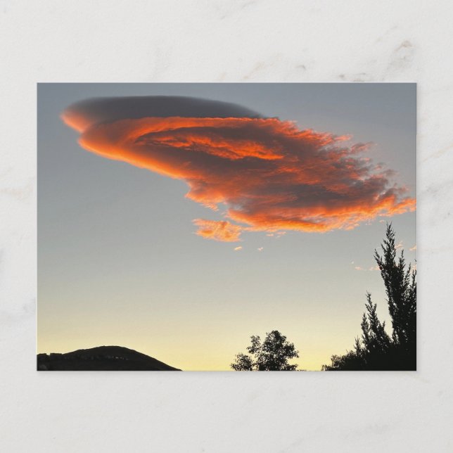 Sonnenuntergang Wolke Reno Nevada Postkarte (Vorderseite)