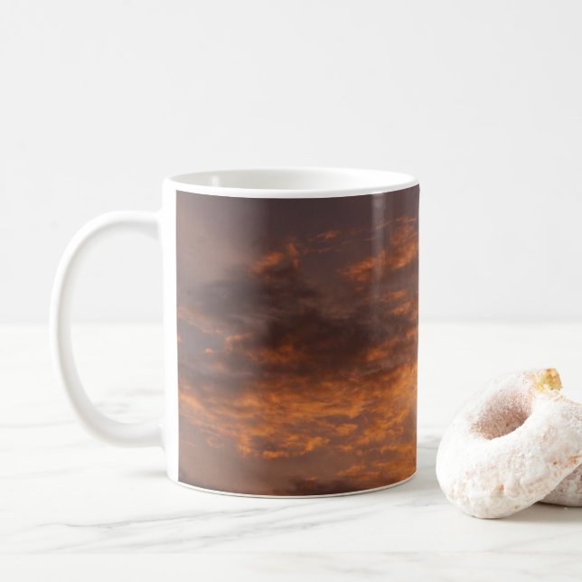 Sonnenuntergang Wolken I farbenfrohe Sky Fotografy Kaffeetasse (Mit Donut)