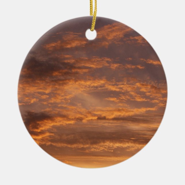 Sonnenuntergang Wolken I farbenfrohe Sky Fotografy Keramikornament (Vorne)