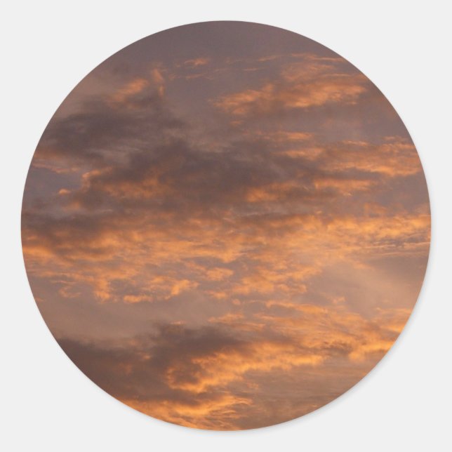 Sonnenuntergang Wolken I farbenfrohe Sky Fotografy Runder Aufkleber (Vorderseite)