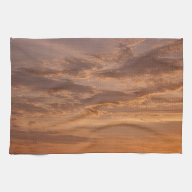 Sonnenuntergang Wolken II Pastel Abstrakte Natur Geschirrtuch (Horizontal)