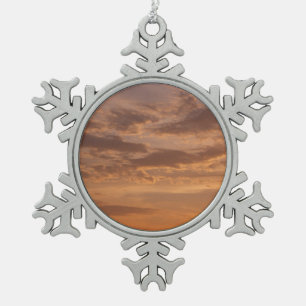 Sonnenuntergang Wolken II Pastel Abstrakte Natur Schneeflocken Zinn-Ornament