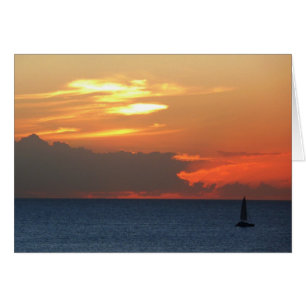 Sonnenuntergang Wolken und Segelboot Seascape