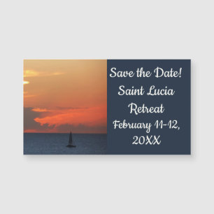 Sonnenuntergang Wolken und Segelboot Seascape Magnetkarte