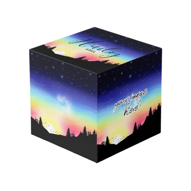 Sonnenuntergang Würfel (Vorderseite Schrägansicht)