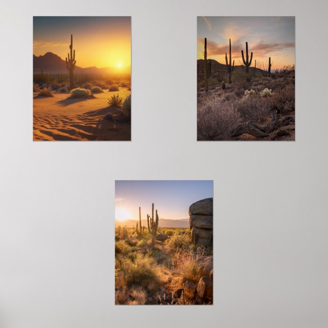 Sonnenuntergang Wüste Landschaften. Arizona Bilderwand Sets (Vorderseite)