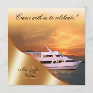 Sonnenuntergang-Yacht Wedding nautisch Einladung