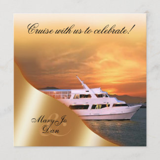 Sonnenuntergang-Yacht Wedding nautisch Einladung